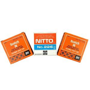 Vintage Scotch 3M Nitto 226 Vinyl Electrical Tape Bundle Lot 3 Rolls Gray Black